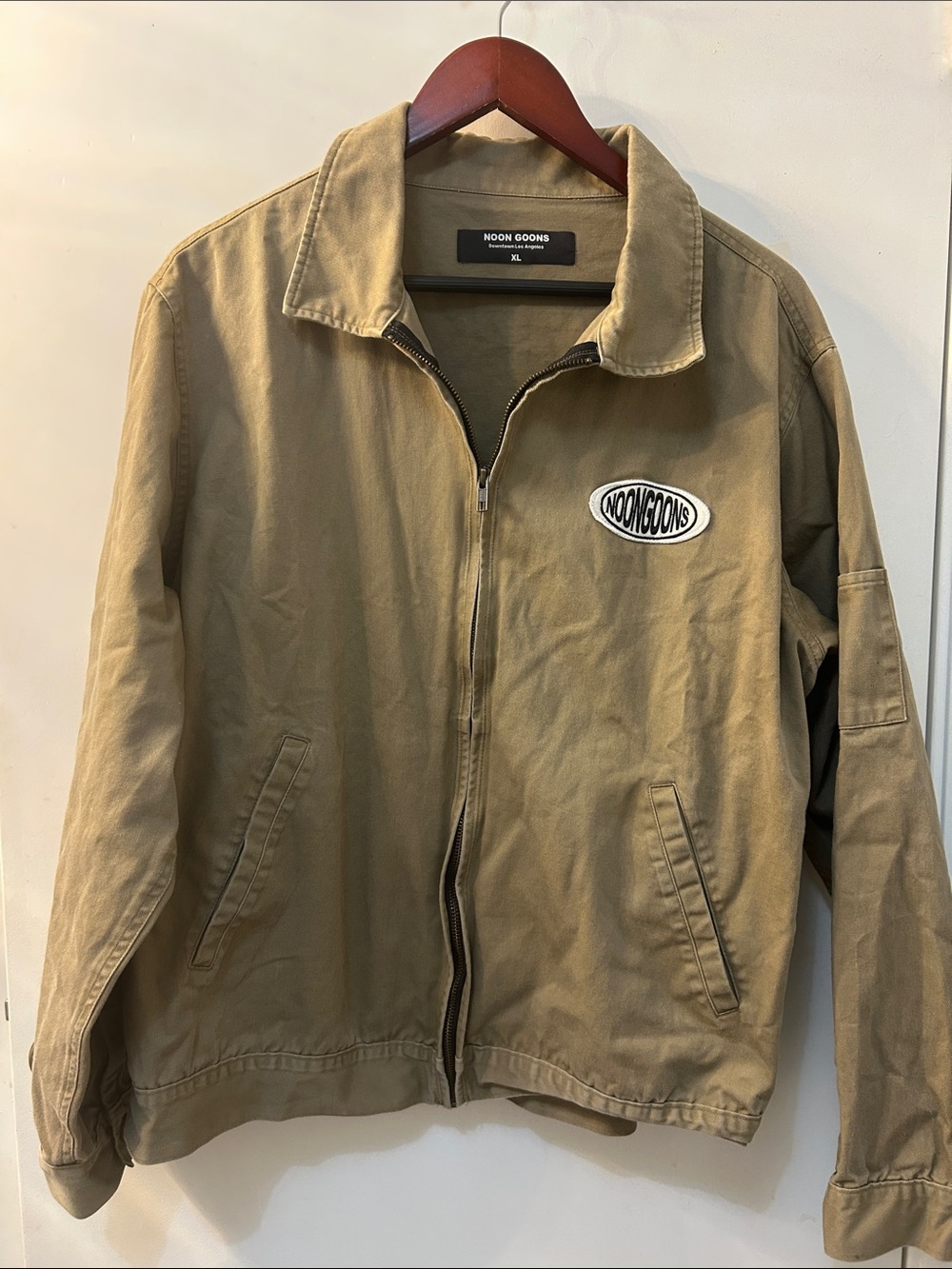 NOON GOONS Men's Khaki Zip-Front Work Jacket, Sz XL